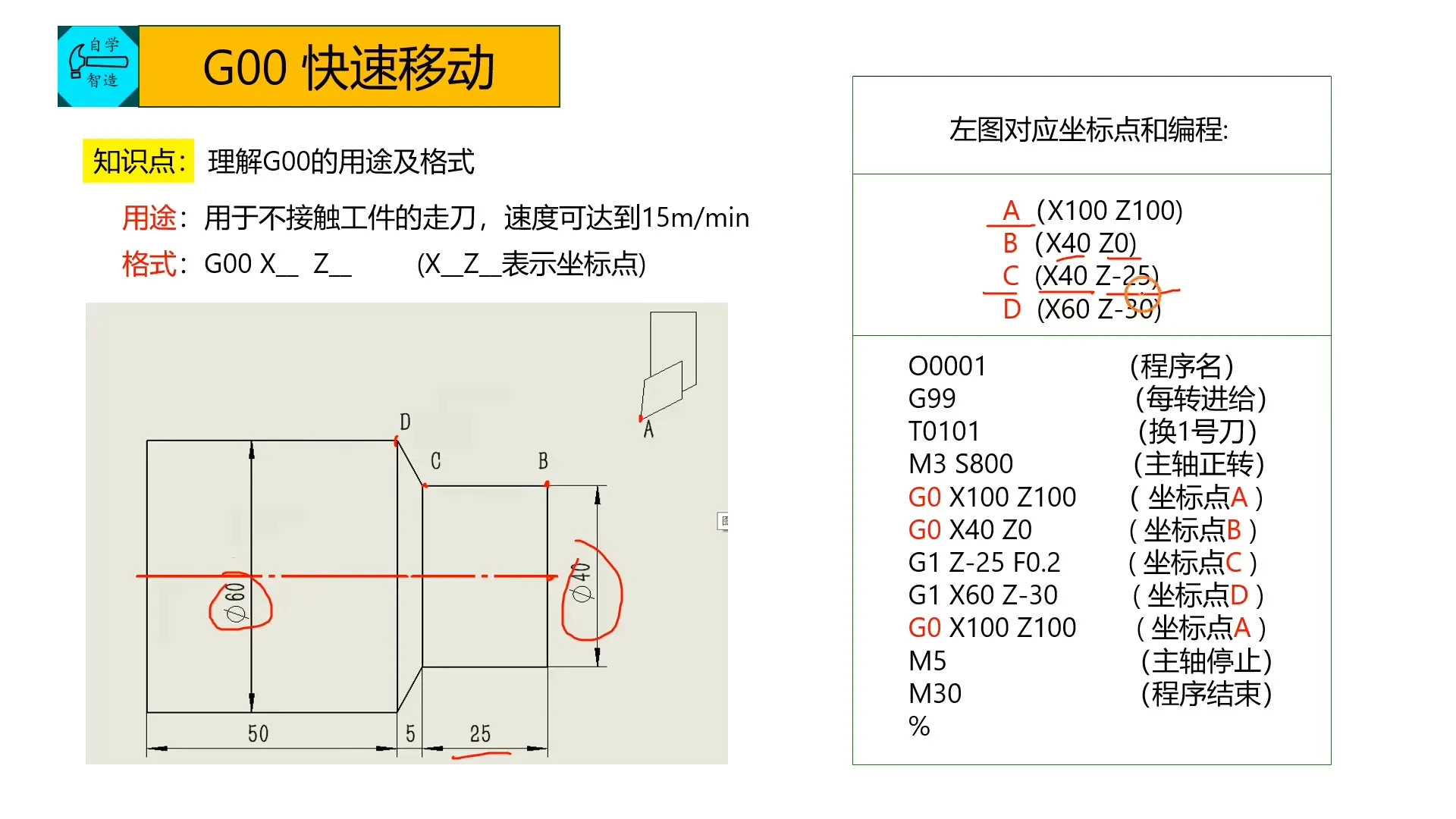 G代码指令 - G00 快速移动 - 实机演示